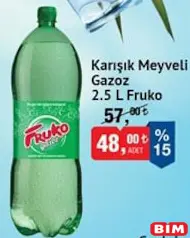 FRUKO KARIŞIK MEYVELİ GAZOZ 2,5 L FRUKO KARIŞIK MEYVELİ GAZOZ 2,5 L
